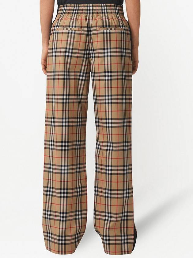 Side Stripe Vintage Check Stretch Cotton Trousers Archive Beige - BURBERRY - BALAAN.