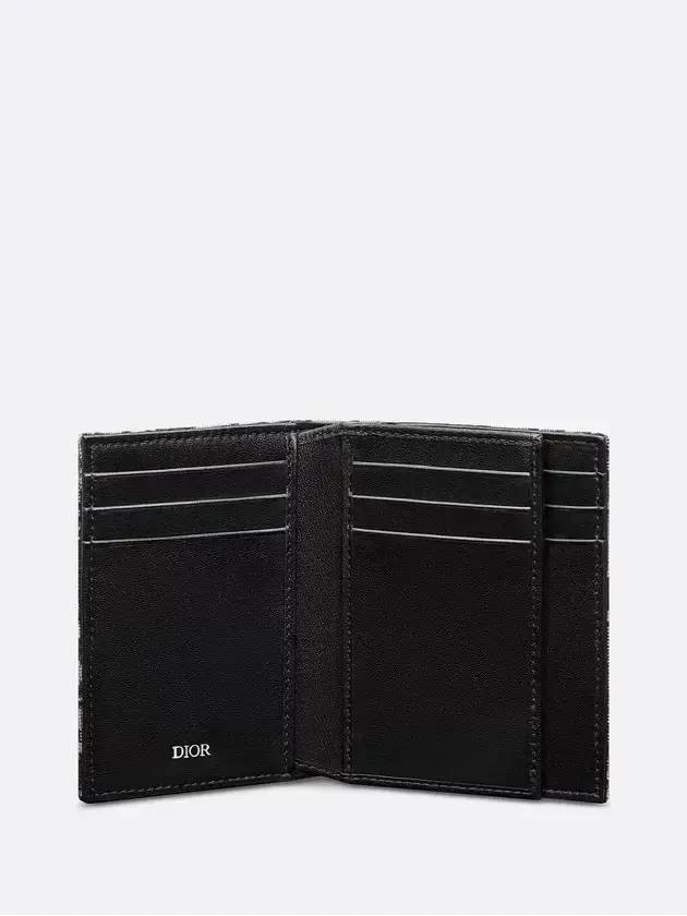 Oblique Jacquard Bifold Card Wallet Beige Black - DIOR - BALAAN 6