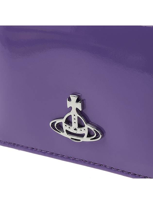 Shiny Patent Small Frame Leather Card Wallet Purple - VIVIENNE WESTWOOD - BALAAN 7