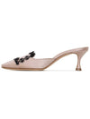 Kaynamu Lace Detail Satin Heels Mule Nude - MANOLO BLAHNIK - BALAAN 3