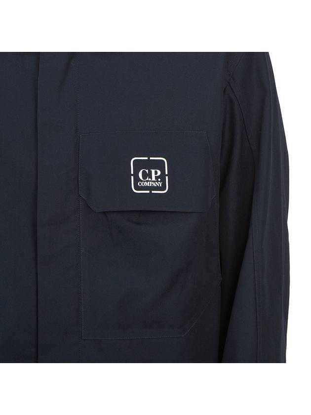 Metropolis Logo Patch Shirt Zip Up Jacket Navy - CP COMPANY - BALAAN 11