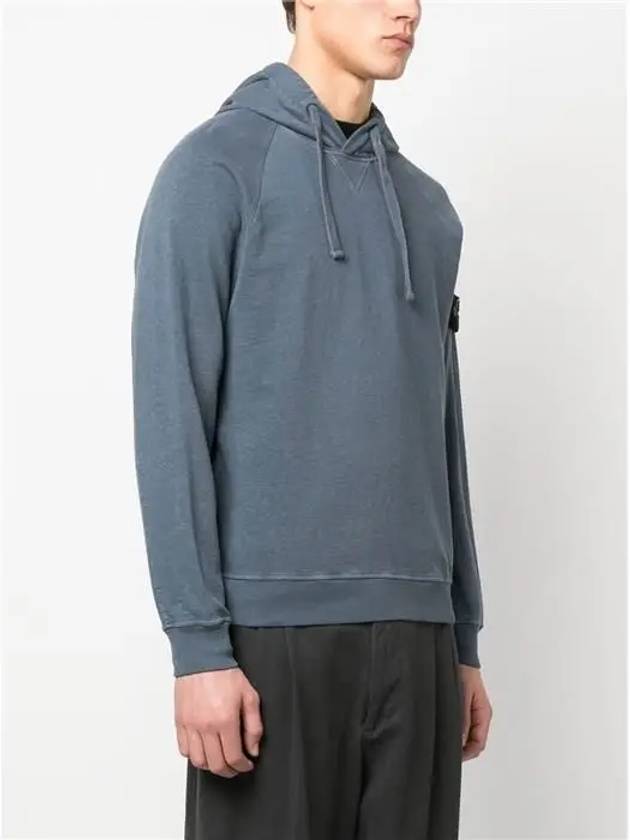 Men's Waffen Patch OLD Treatment Cotton Hoodie Blue - STONE ISLAND - BALAAN 5