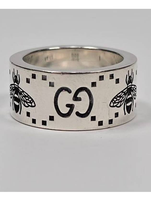 Bee GG engraving wide silver ring No 9 - GUCCI - BALAAN 4