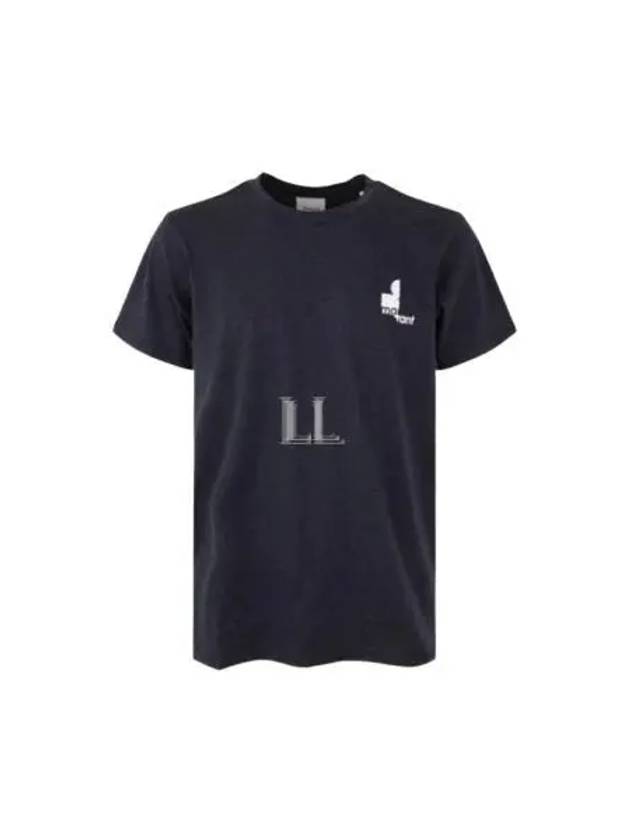 Zafferh Mini Logo Cotton Short Sleeve T-Shirt Navy - ISABEL MARANT - BALAAN 2