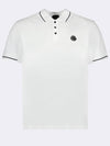 Men's Logo Patch Cotton Short Sleeve Polo Shirt Optical White - MONCLER - BALAAN 2