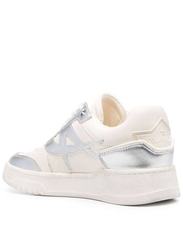 'Blake' White Low Top Sneakers With Metallic Details In Leather Woman - ASH - BALAAN 3