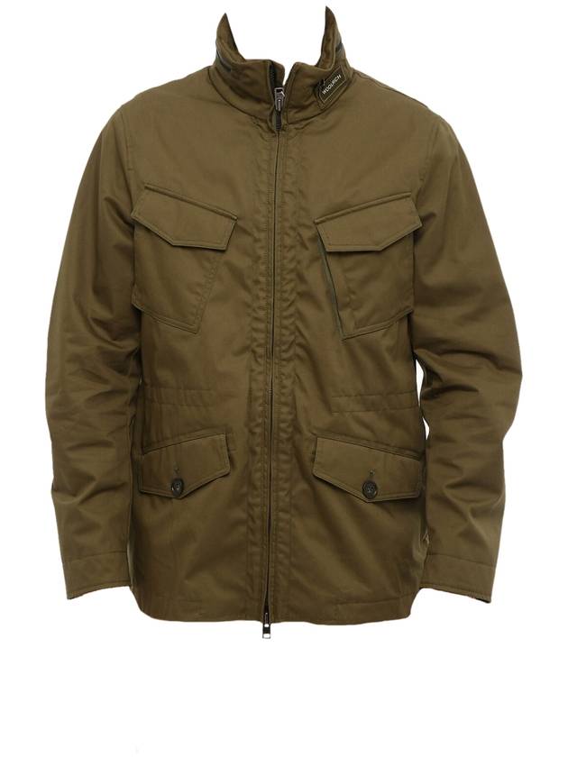 Army Olive Cotton Utility Field Jacket - WOOLRICH - BALAAN 1