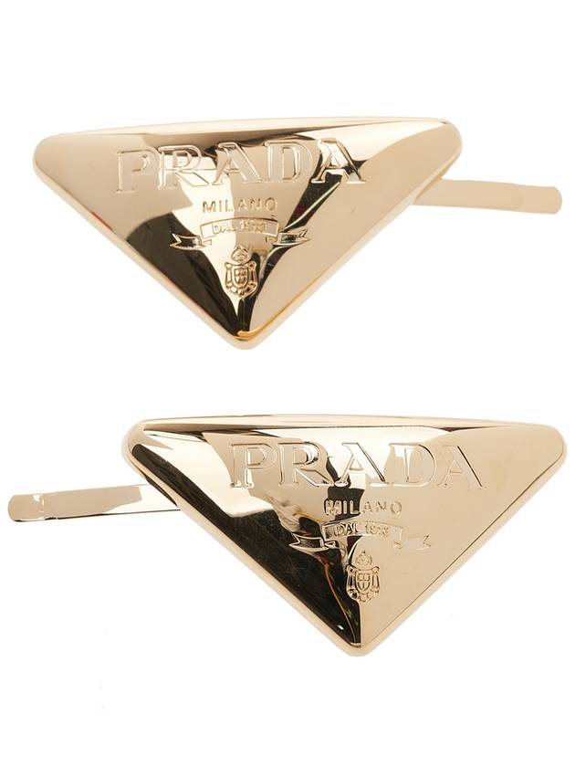 Metal Hair Clip Gold - PRADA - BALAAN 3