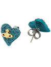 Women's Tiny Diamante Heart Earrings Blue - VIVIENNE WESTWOOD - BALAAN 4