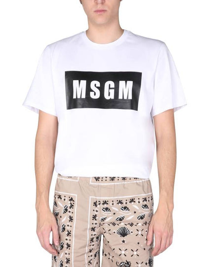 Box Logo Short Sleeve T-Shirt White - MSGM - BALAAN 2