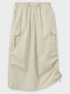 Cotton Nylon Parasuit A Line Skirt Cream - NOIRER FOR WOMEN - BALAAN 3