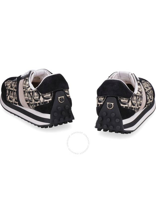 Ferragamo Black Iulia Gancini Print Low Top Sneakers Size 6.5 - SALVATORE FERRAGAMO - BALAAN 3