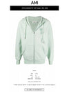 Men's Heart Embroidered Logo Zip-Up Hoodie Green - AMI - BALAAN 3