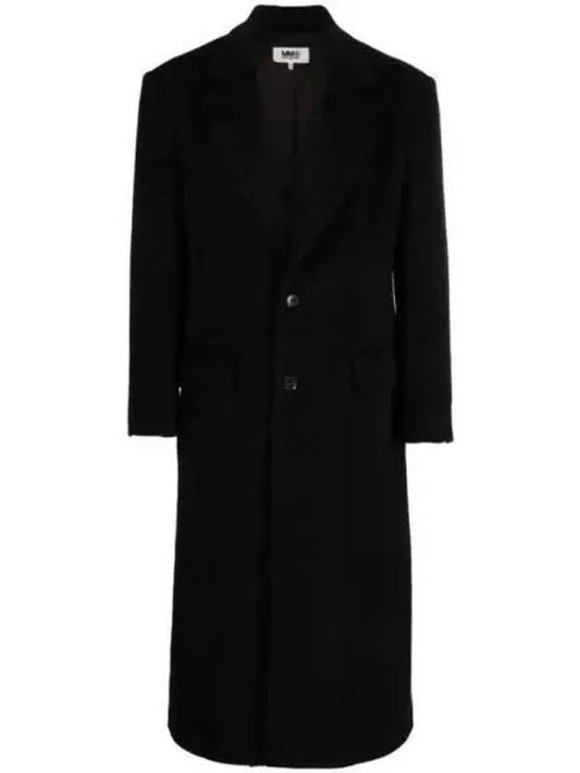 Classic Lapel Virgin Wool Single Coat Black - MAISON MARGIELA - BALAAN 2