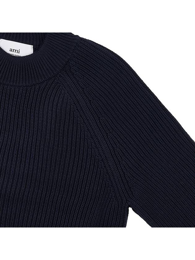 Logo Patch Basic Knit Top Navy - AMI - BALAAN 5