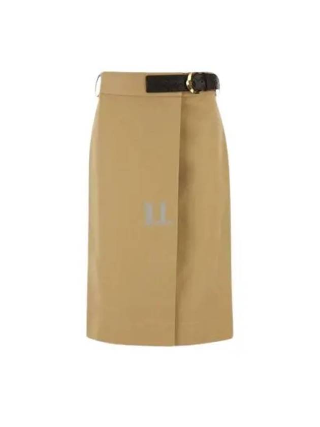 Belted Midi H-Line Skirt Nude - BOTTEGA VENETA - BALAAN 2