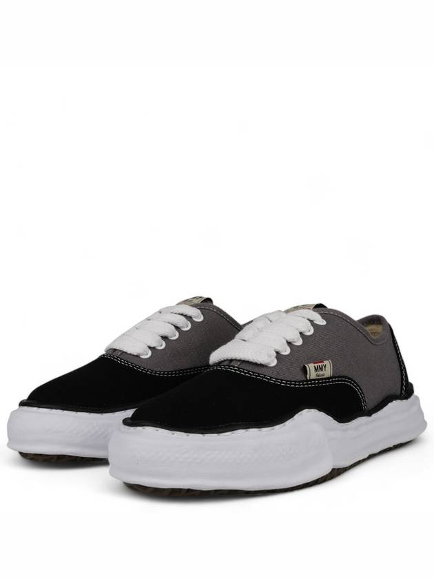 Baker OG Sole Bicolor Canvas Low-Top Sneakers Black Grey - MIHARA YASUHIRO - BALAAN 4