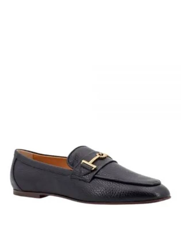 Women's Double T Logo Leather Loafers Black - TOD'S - BALAAN 2