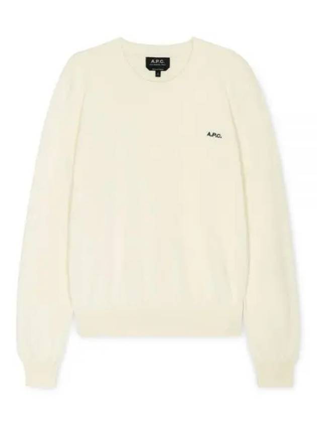 Embroidered Logo Knit Top Ecru - A.P.C. - BALAAN 2