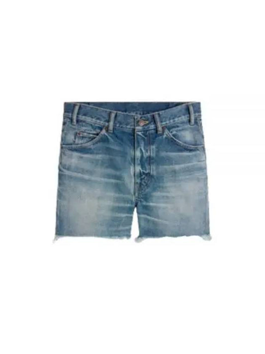 SN BLUE Japanese denim skate shorts for men and 2N72A519X 08EL - CELINE - BALAAN 2