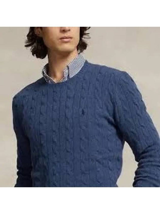 Savings cable knit wool cashmere sweater navy - POLO RALPH LAUREN - BALAAN 1