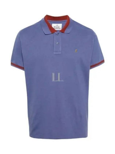 Classic ORB Logo Polo Shirt Dust Blue - VIVIENNE WESTWOOD - BALAAN 2