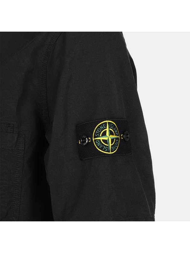 Men s Logo Patch Short Sleeve Shirt Black - STONE ISLAND - BALAAN 5