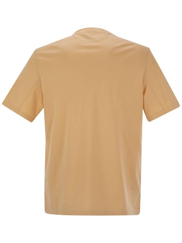 Crew-neck cotton jersey T-shirt with printed logo - BRUNELLO CUCINELLI - BALAAN 2