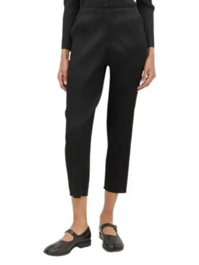 Pleats Basic Cropped Pants Black - ISSEY MIYAKE - BALAAN 2