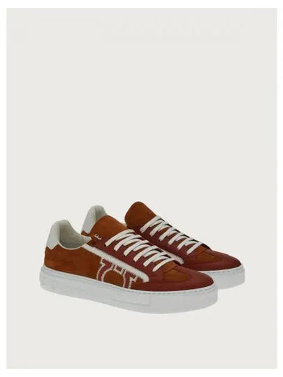 Gancini Low Top Sneakers Brown - SALVATORE FERRAGAMO - BALAAN 2