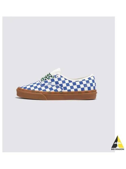 Checkerboard Canvas Low Top Sneakers White Blue - VANS - BALAAN 2