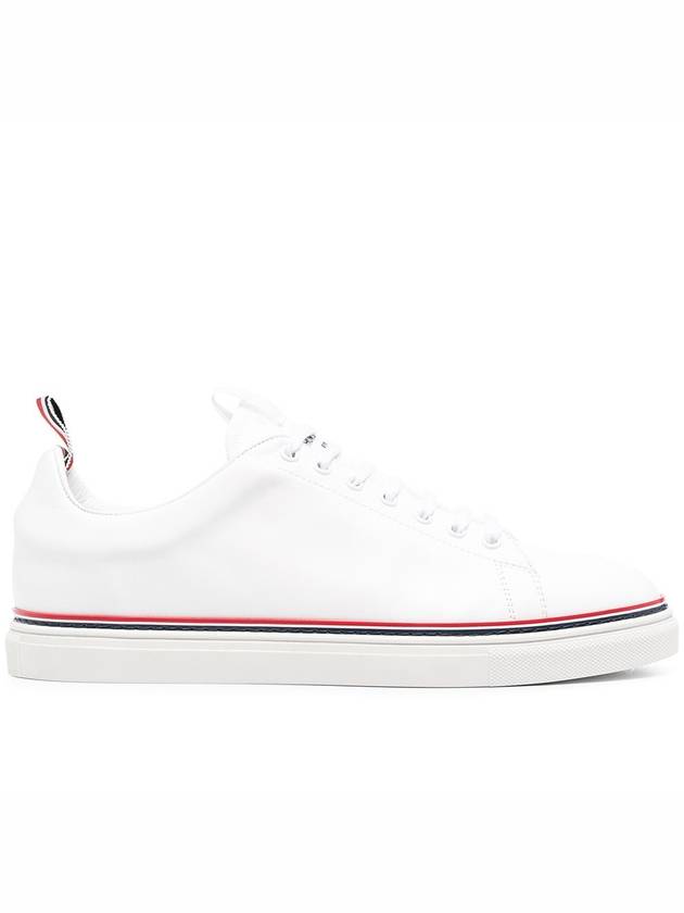 Tennis Vitello Calf Leather Low Top Sneakers White - THOM BROWNE - BALAAN 2