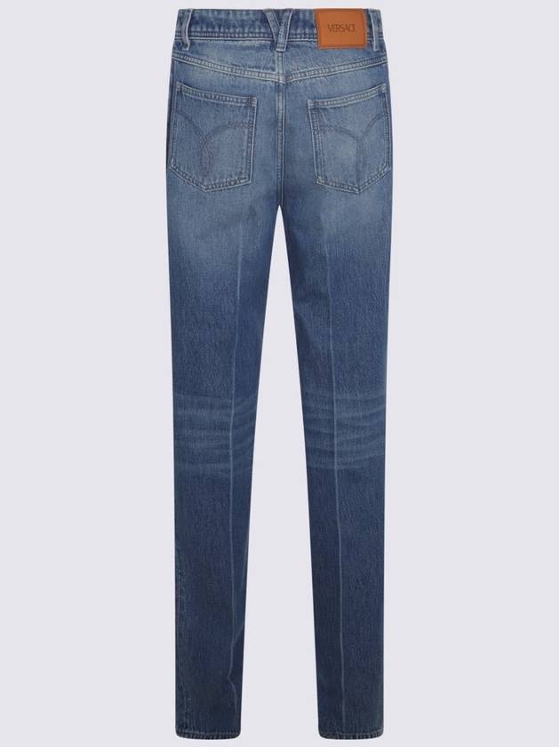 Women's Boyfriend Cotton Straight Jeans Blue - VERSACE - BALAAN 3