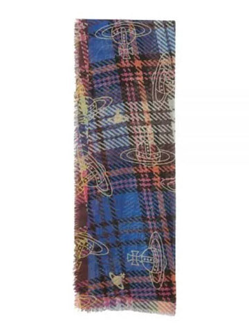 ORB Mac Andy Wrap Check Wool Silk Scarf - VIVIENNE WESTWOOD - BALAAN 1