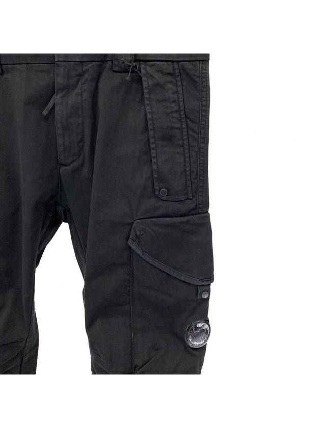 Men's Lens Wappen Stretch Cargo Straight Pants Black - CP COMPANY - BALAAN 4