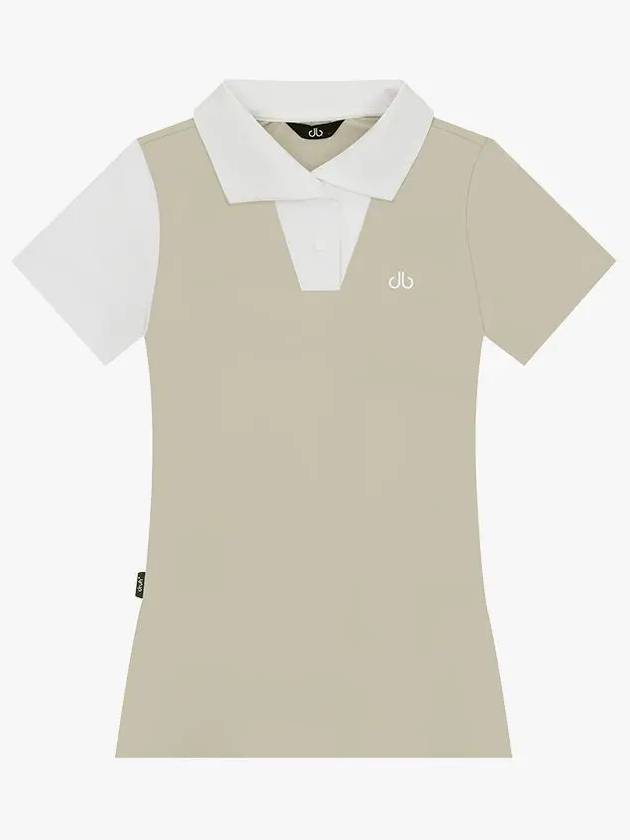 Drew Single Variation Color Scheme Short Sleeve T-Shirt DF42ST03BEIGE - DRUH GOLF - BALAAN 1