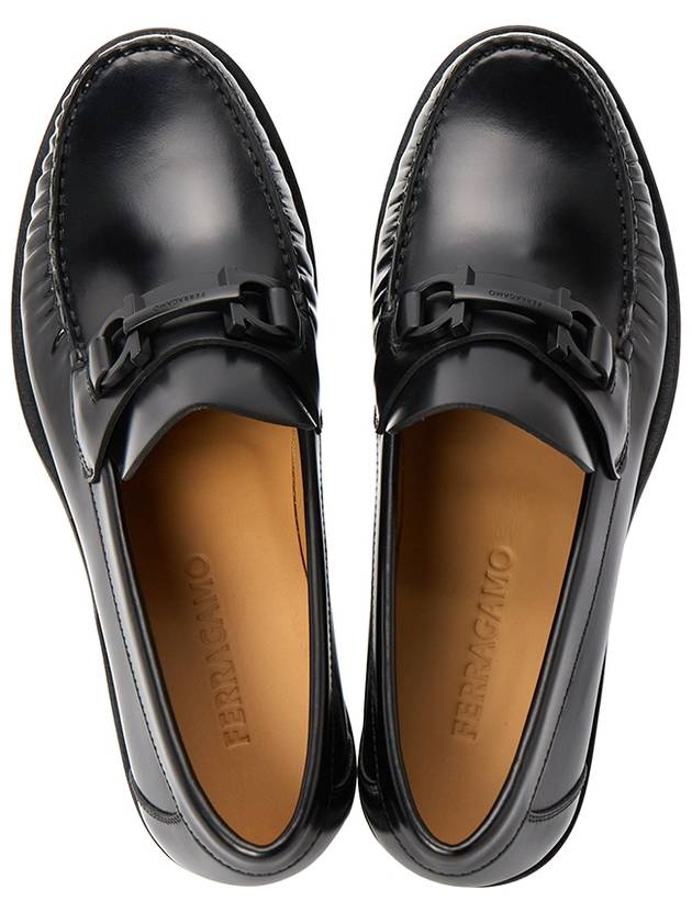 Gancini Ornament Loafer Black - SALVATORE FERRAGAMO - BALAAN 3