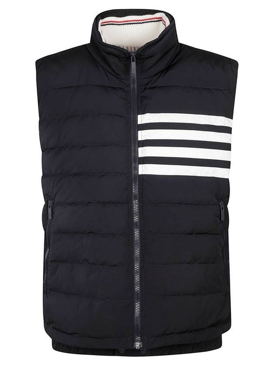 4 Bar Poly Twill Down Vest Navy - THOM BROWNE - BALAAN 1