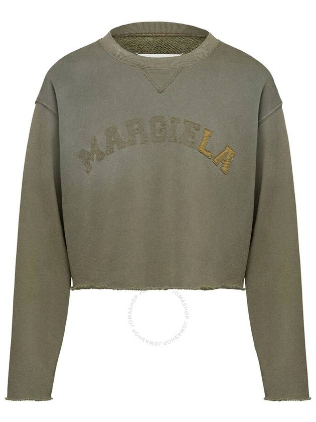 Logo Vintage Cropped Cotton Long Sleeve T-Shirt Green - MAISON MARGIELA - BALAAN 2