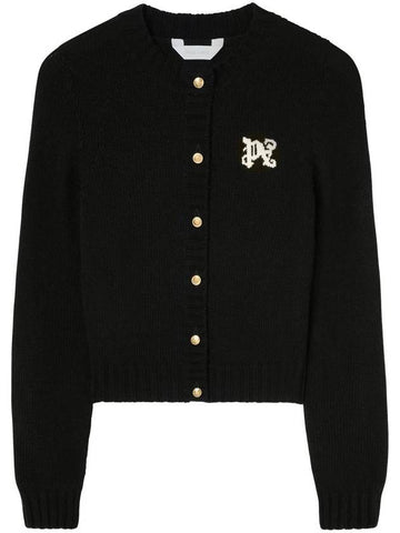 Palm Angels Pa Monogram-Intarsia Cardigan - PALM ANGELS - BALAAN 1