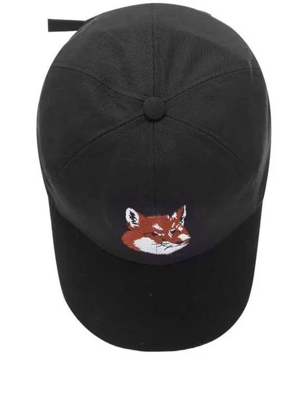 Large Fox Head Embroidered 6P Ball Cap Black - MAISON KITSUNE - BALAAN 4