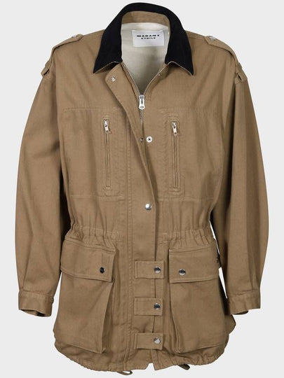 Eloan Cotton Single Coat Khaki - ISABEL MARANT - BALAAN 2