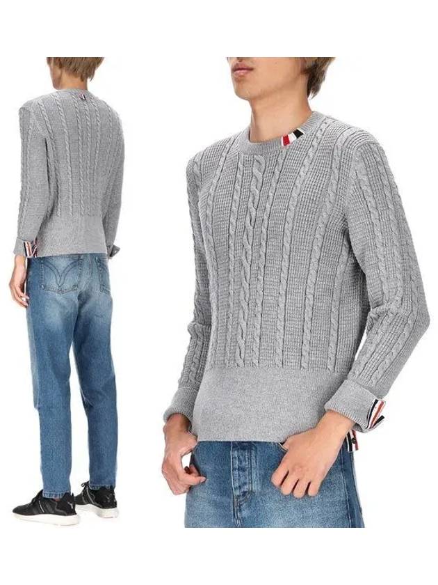 RWB Cable Wool Knit Top Grey - THOM BROWNE - BALAAN 2