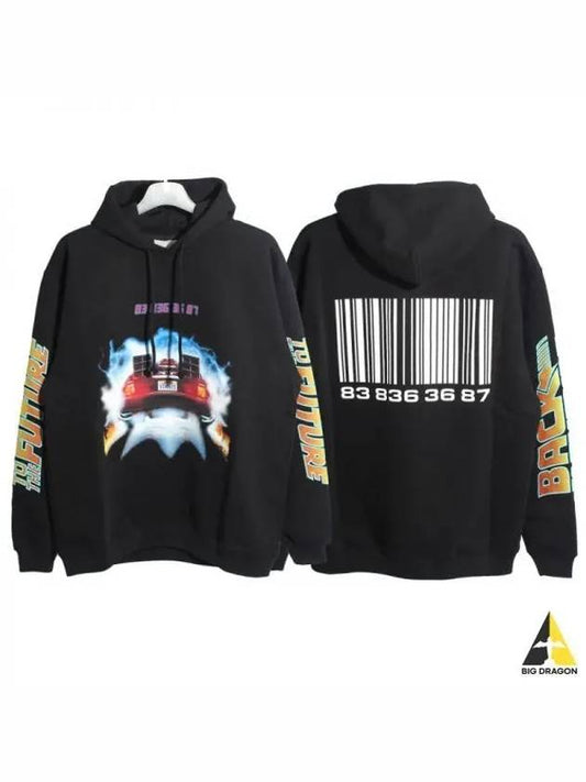 Back to the Future Print Hooded Black - VETEMENTS - BALAAN 2