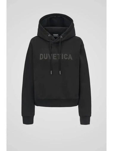 Cavazzo W Hoodie Black Women s Training Top - DUVETICA - BALAAN 1