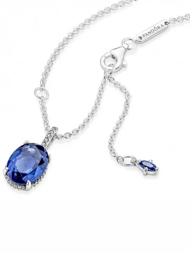 Sparkling Statement Halo Pendant Necklace Blue - PANDORA - BALAAN 4