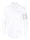 4 Bar Stripe Long Sleeve Shirt White - THOM BROWNE - BALAAN 2