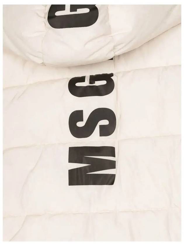 Kids Logo Hooded Padded Jacket Cream F3MSJUPF001 013 - MSGM - BALAAN 4