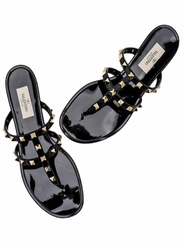 Women's Rockstud Flip Flops Black - VALENTINO - BALAAN 2