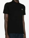 Pique Stretch Cotton Short Sleeve Polo Shirt Black - STONE ISLAND - BALAAN 3